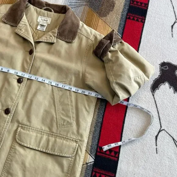 Vintage Women’s L.L. Bean Quilt Lined Barn Coat Size Petite Medium Corduroy - Picture 10 of 12